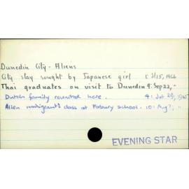 Dunedin City - Aliens