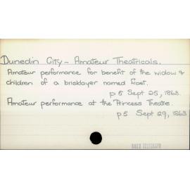 Dunedin City - Amateur Theatricals