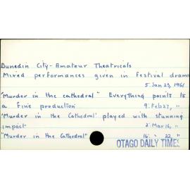 Dunedin City - Amateur Theatricals