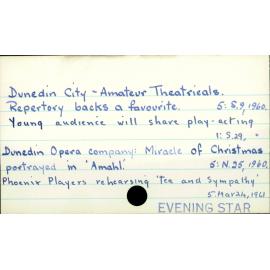 Dunedin City - Amateur Theatricals