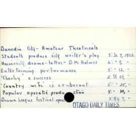 Dunedin City - Amateur Theatricals