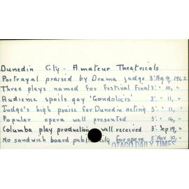 Dunedin City - Amateur Theatricals