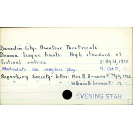 Dunedin City - Amateur Theatricals