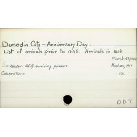 Dunedin City - Anniversary Day 