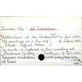 Dunedin City - Art Exhibitions
