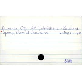 Dunedin City - Art Exhibitions - Bosshard