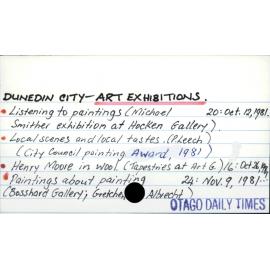 Dunedin City - Art Exhibitions