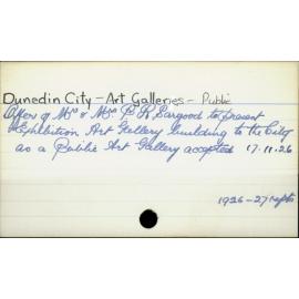 Dunedin City- Art Galleries- Public