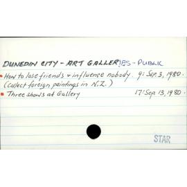 Dunedin City - Art galleries - Public