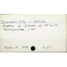 Dunedin City - Artists. 