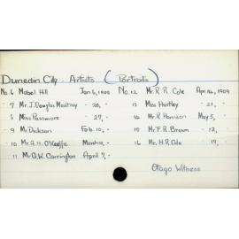Dunedin City - Artists - (Portraits)