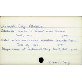 Dunedin City - Athletics.