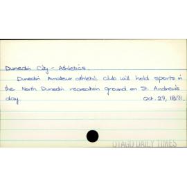 Dunedin City - Athletics