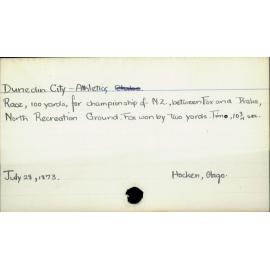 Dunedin City - Athletics.