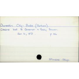 Dunedin City - Balls (Parties).