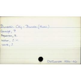 Dunedin City - Bands (Music)