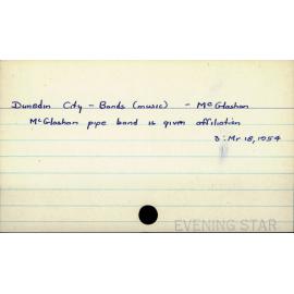 Dunedin City - Bands (music) - McGlashan
