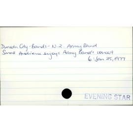 Dunedin City - Bands - N.Z. Army Band