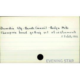 Dunedin City - Bands (music) - Roslyn Mills