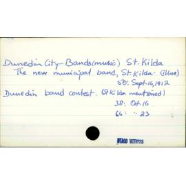 Dunedin City - Bands (music)  St.Kilda
