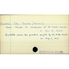 Dunedin City - Bands (Music).
