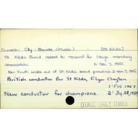 Dunedin City - Bands. (Music)  - [St. Kilda.]
