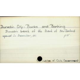 Dunedin City - Banks and Banking