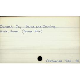 Dunedin City - Banks and Banking.