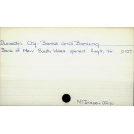 Dunedin City - Banks and Banking.