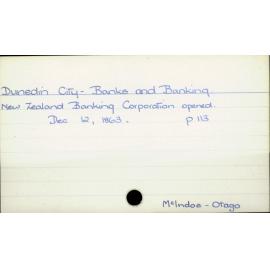 Dunedin City - Banks and Banking