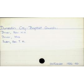 Dunedin City - Baptist Church.