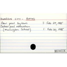 DUNEDIN CITY - BATHS