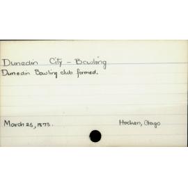 Dunedin City - Bowling