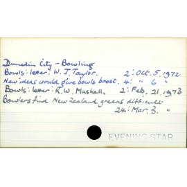 Dunedin City - Bowling