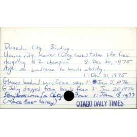 Dunedin City - Bowling 