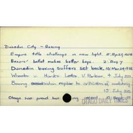 Dunedin City - Boxing