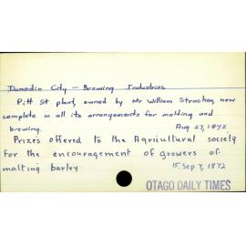 Dunedin City - Brewing Industries