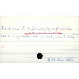 Dunedin City - Buildings - Manual Training Centre