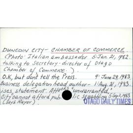 DUNEDIN CITY- CHAMBER OF COMMERCE.