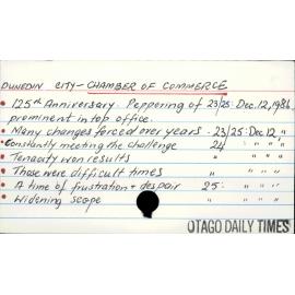 DUNEDIN CITY - CHAMBER OF COMMERCE