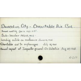 Dunedin City - Charitable Aid Board