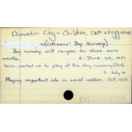Dunedin City - Children, care & hygiene - (Citizens' Day Nursery)