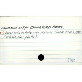 DUNEDIN CITY - CHINGFORD PARK.
