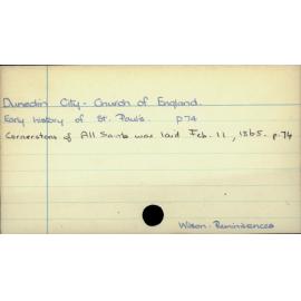 Dunedin City - Church of England