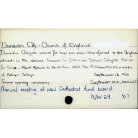 Dunedin City - Church of England