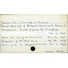 Dunedin City -  Church of England