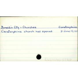 Dunedin City - Churches     Corstorphine