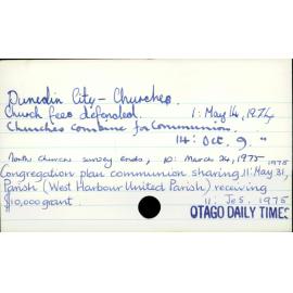 Dunedin City - Churches.