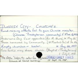 DUNEDIN CITY - CHURCHES.