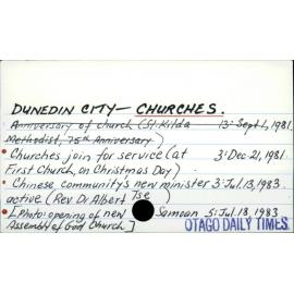 DUNEDIN CITY - CHURCHES.